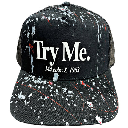 Try Me. Malcolm X 1963™ Trucker Hat | One-of-One Custom Design