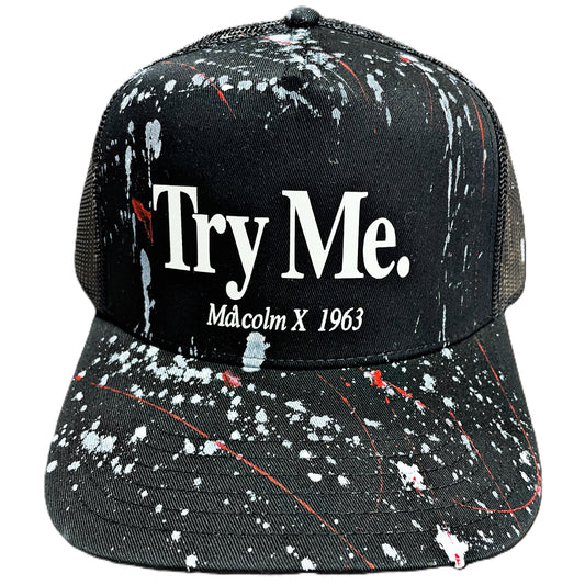 Try Me. Malcolm X 1963™ Trucker Hat | One-of-One Custom Design