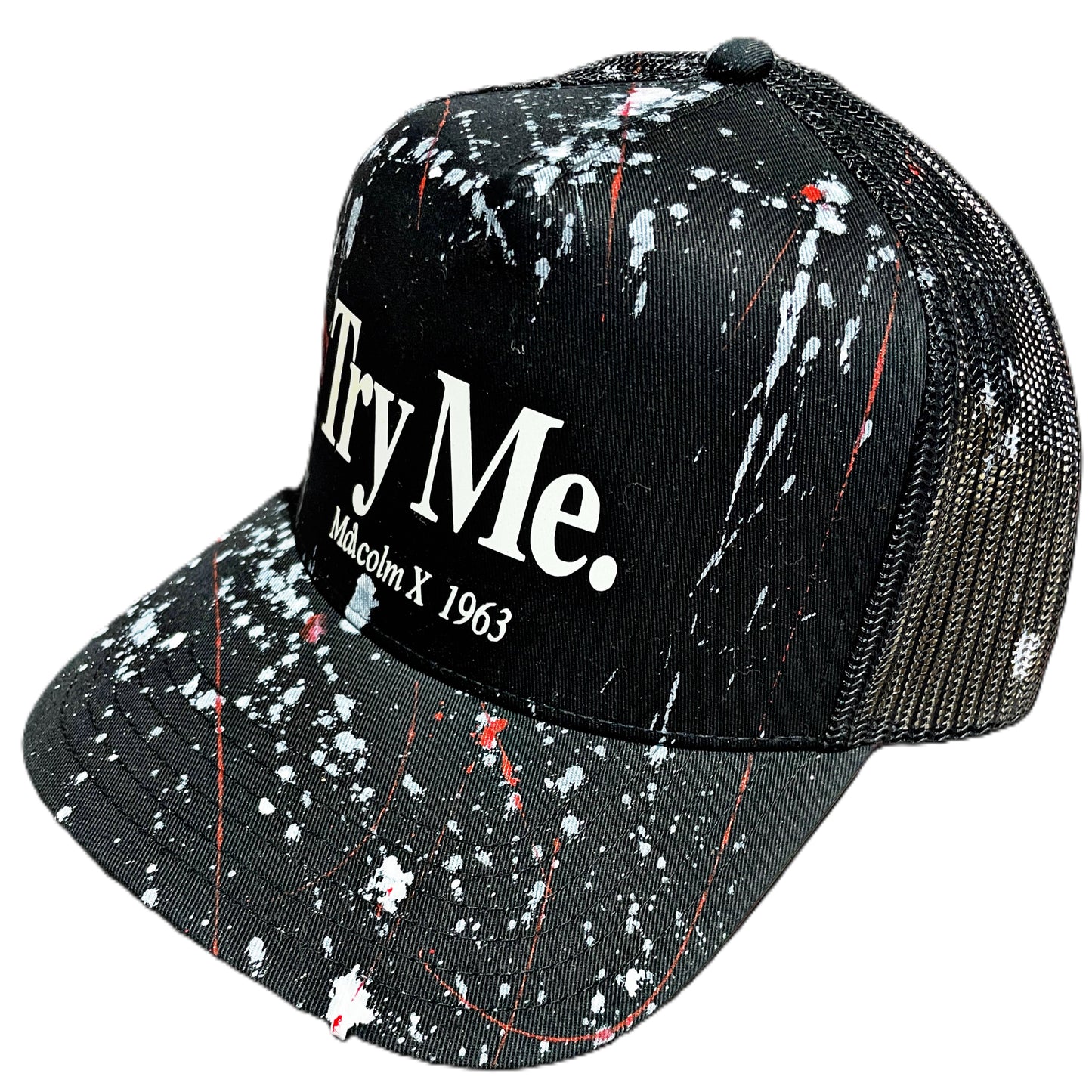 Try Me. Malcolm X 1963™ Trucker Hat | One-of-One Custom Design