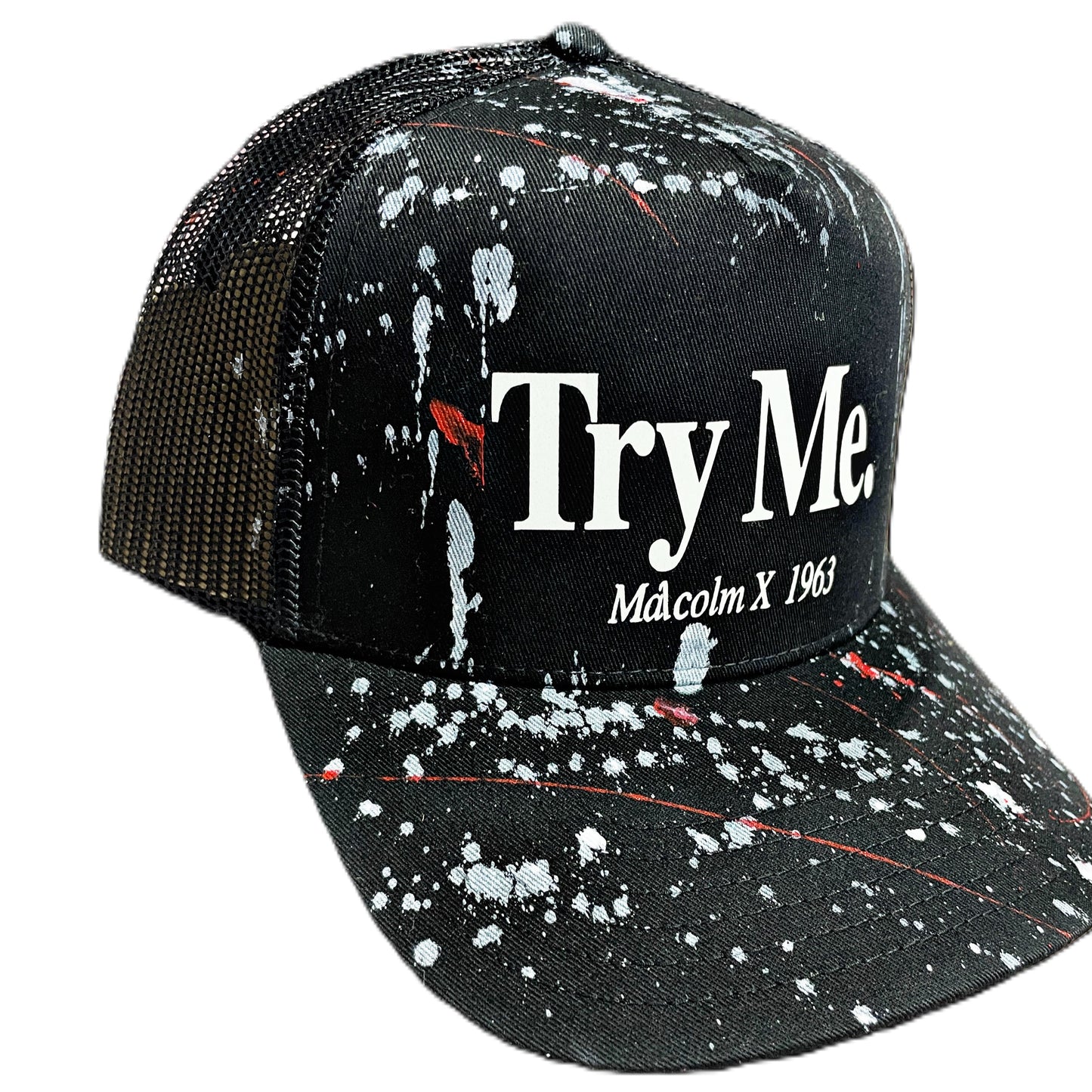 Try Me. Malcolm X 1963™ Trucker Hat | One-of-One Custom Design